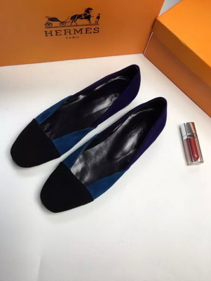 HERMES Shallow mouth flat shoes Women--007